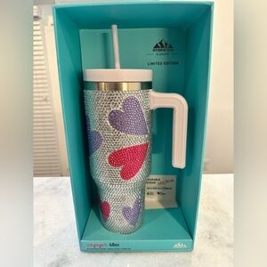 Hydrapeak Limited Edition Classic 40oz Purple & Pink Bling Outline Hearts NIB